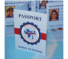 Airplane Passport Birthday Party Printable Invitation - Passport